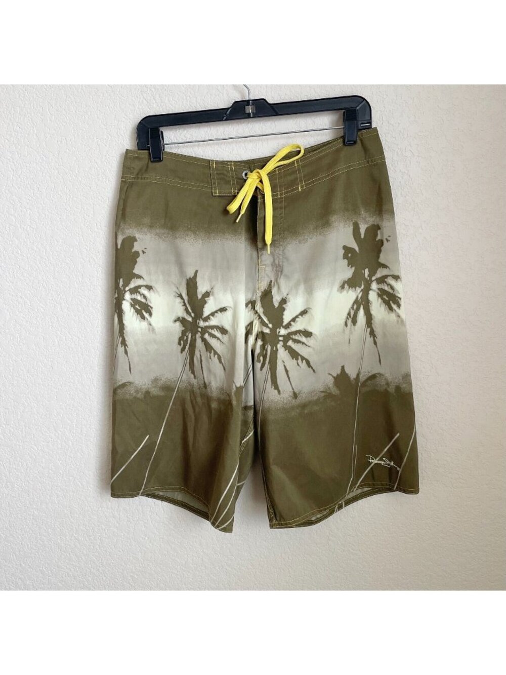 Panama Jack Mens Short Size 32 Green Summer Beach Drawstring Surf Boardshorts